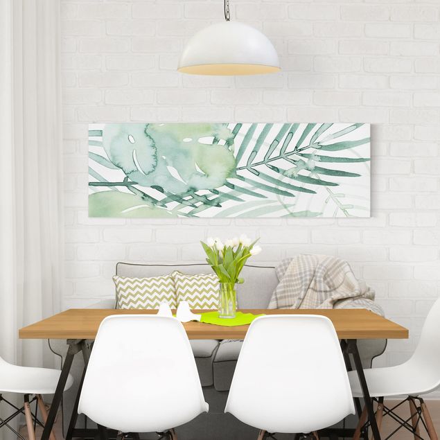 Quadri moderni per soggiorno Fronde di palma in acquerello I