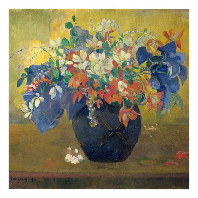 Stampa su tela Paul Gauguin - Fiori in un vaso