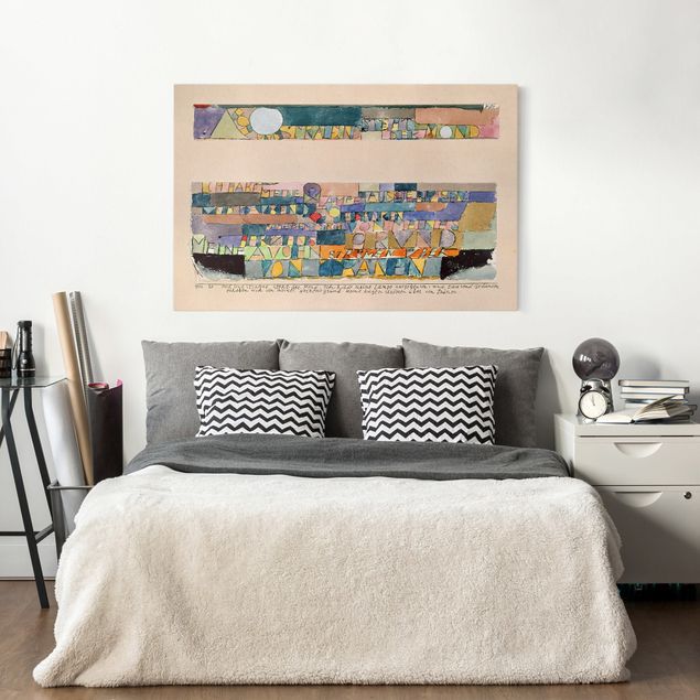 Riproduzioni su tela quadri famosi Paul Klee - La luna è alta e luminosa...