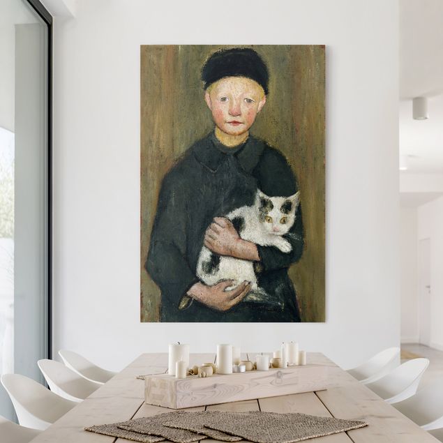 Quadri moderni per soggiorno Paula Modersohn-Becker - Ragazzo con gatto