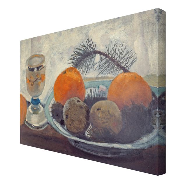 Stampa su tela - Paula Modersohn-Becker - Still Life with frosted Glass Mug, Apples and Pine Branch - Orizzontale 3:2