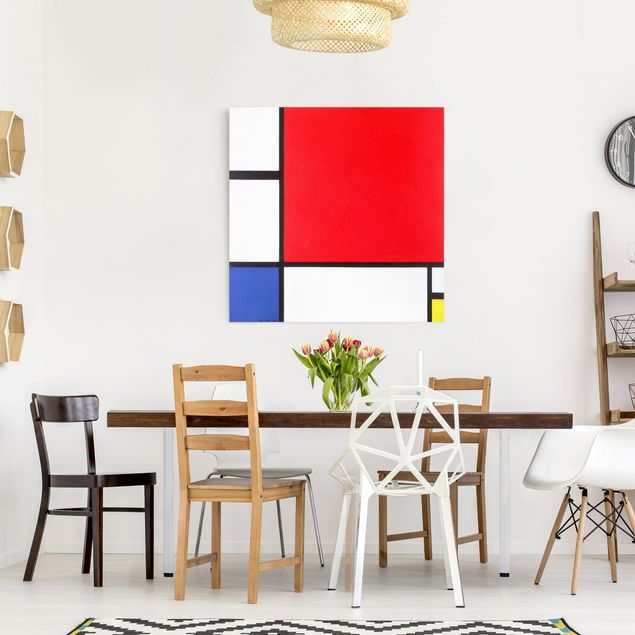 Riproduzioni su tela Piet Mondrian - Composizione con rosso, blu e giallo