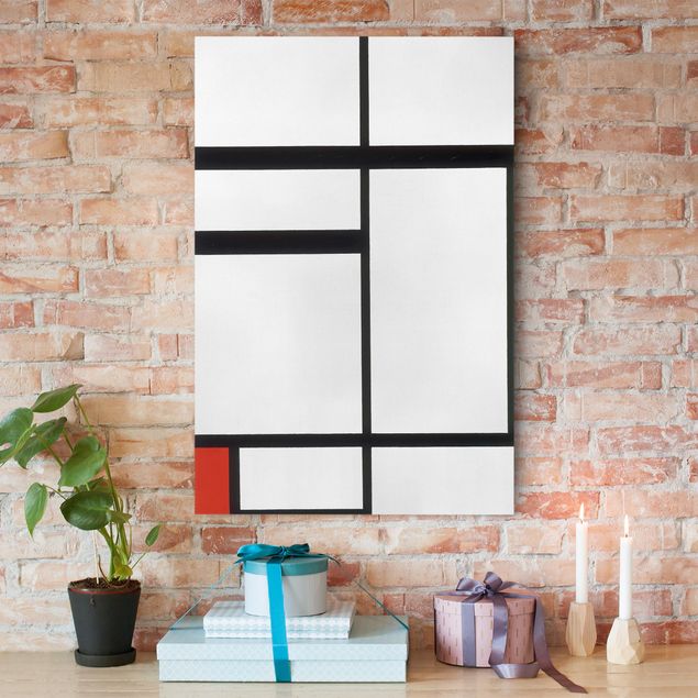 Riproduzione quadri su tela Piet Mondrian - Composizione con rosso, nero e bianco