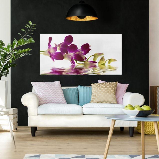Quadri moderni per soggiorno Acque di orchidee rosa