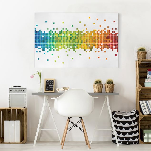 Stampe astratte su tela Pixel arcobaleno