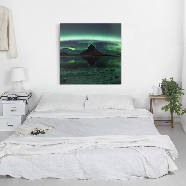 Quadri moderni per soggiorno L'aurora boreale in Islanda