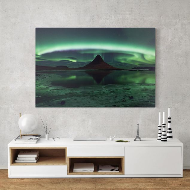 Tele con paesaggi L'aurora boreale in Islanda