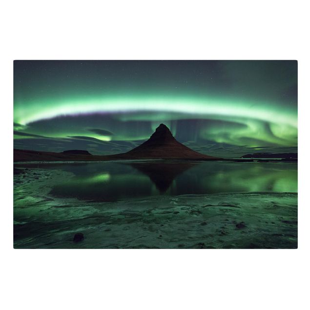 Stampa su tela - Aurora polare in Islanda - Orizzontale 3:2