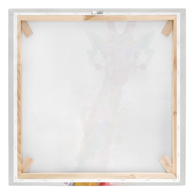 Stampa su tela - Arcobaleno Splash Giraffe - Quadrato 1:1