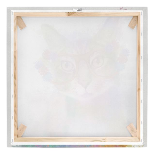 Stampa su tela - Arcobaleno Splash Cat - Quadrato 1:1