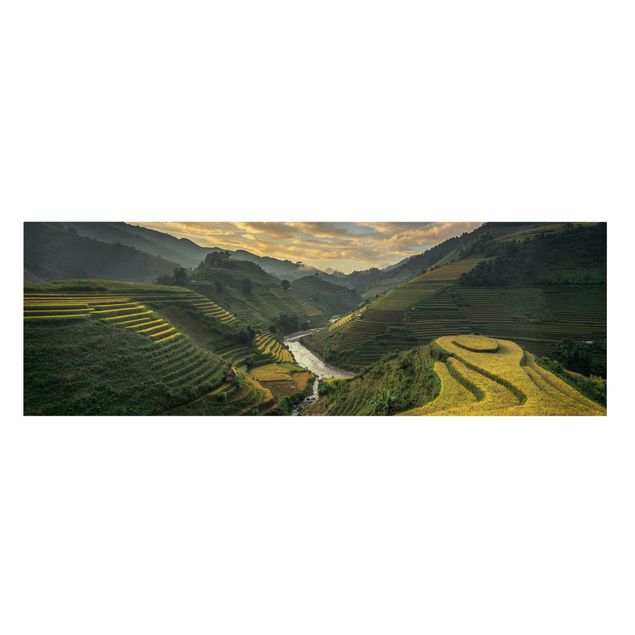 Stampa su tela - Terrazze di Riso in Vietnam - Panoramico