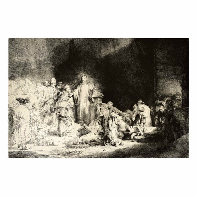 Stampa su tela - Rembrandt van Rijn - Christ healing the Sick. The Hundred Guilder - Orizzontale 3:2