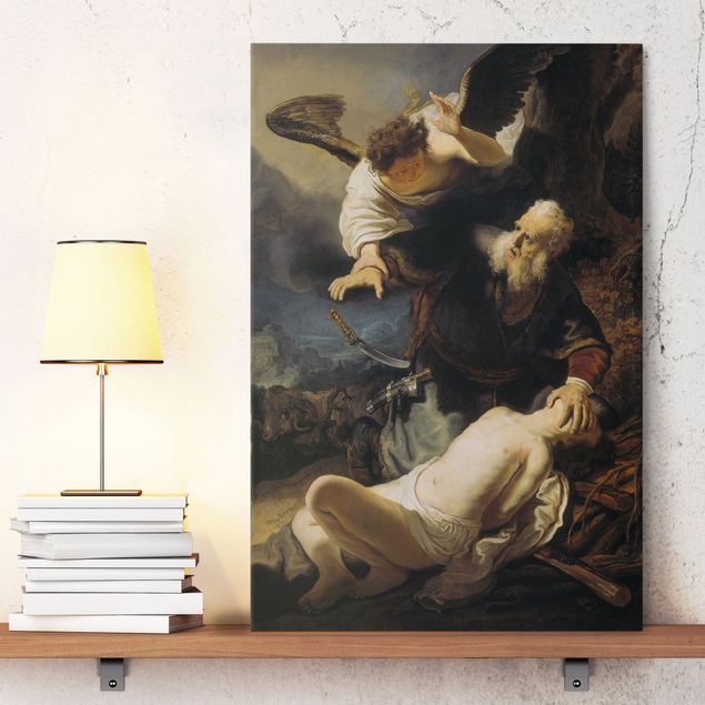 Riproduzioni su tela quadri famosi Rembrandt van Rijn - L'angelo impedisce il sacrificio di Isacco