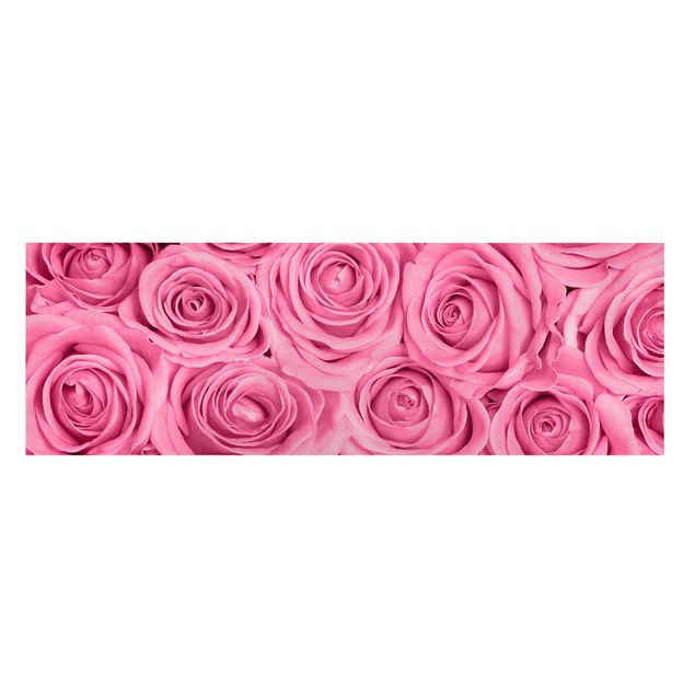Stampa su tela - Pink Roses - Panoramico