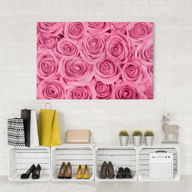 Quadri moderni per soggiorno Rose rosa