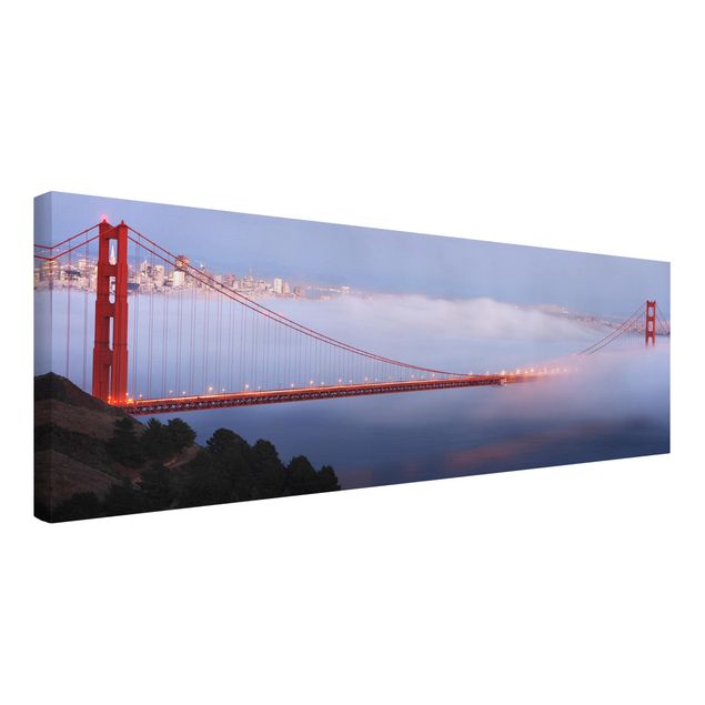 Stampa su tela - San Francisco'S Golden Gate Bridge - Panoramico