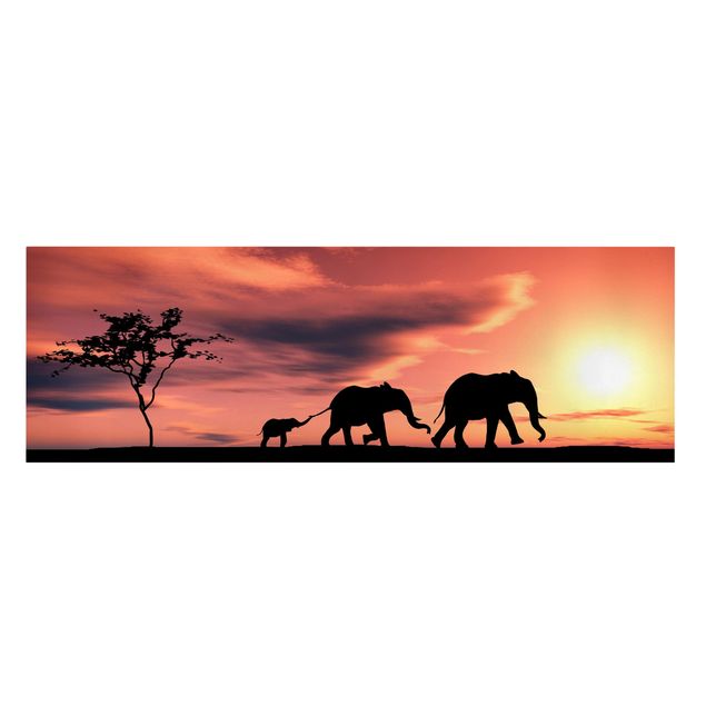 Quadri moderni per soggiorno Famiglia di elefanti della Savana