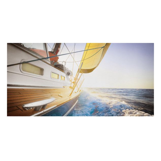 Stampa su tela - Sailboat On The Blue Sea In Sunshine - Orizzontale 2:1