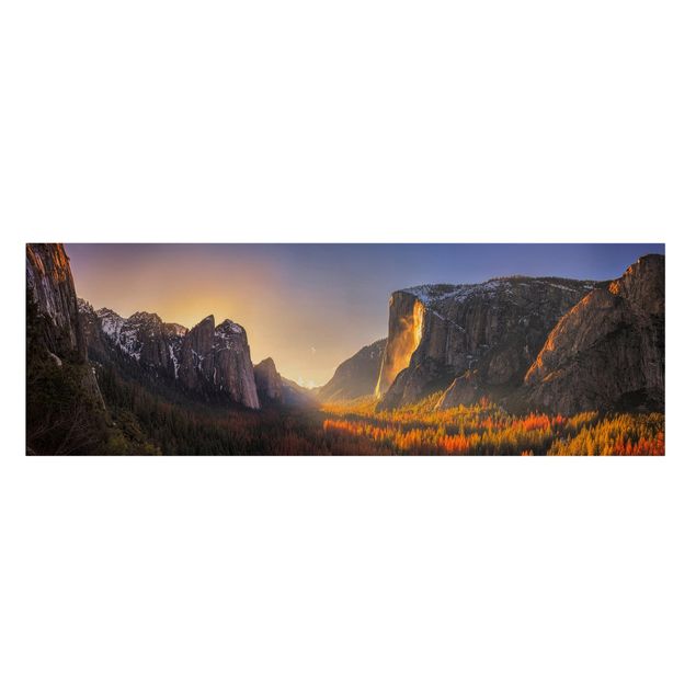 Stampa su tela Tramonto nello Yosemite
