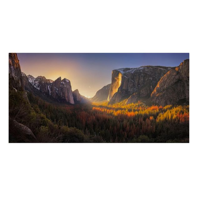 Stampa su tela Tramonto nello Yosemite