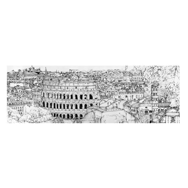 Stampa su tela Studio della città - Roma