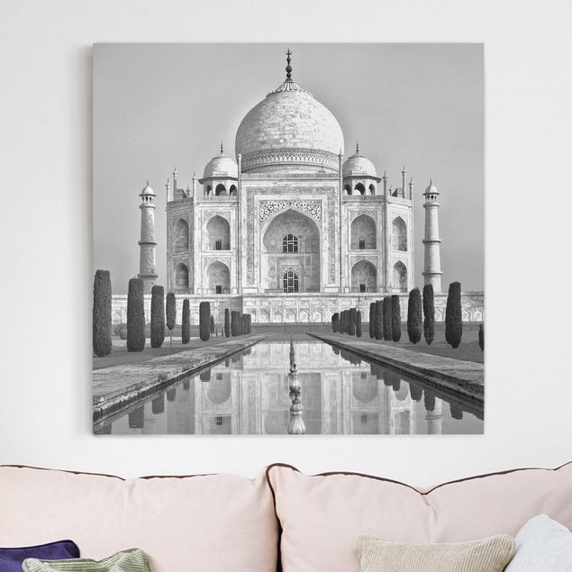 Stampa su tela Taj Mahal con giardino