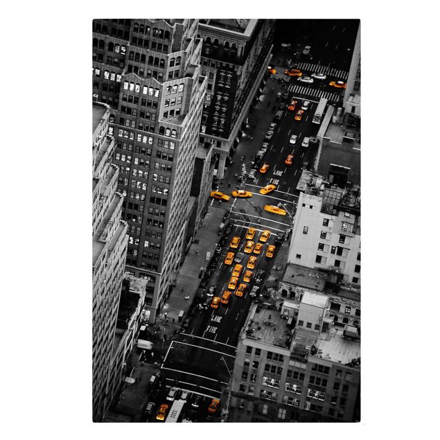 Stampa su tela Taxi luci Manhattan