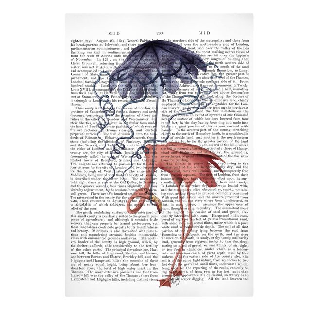 Stampe su tela animali Lettura con animali - Fenicottero con ombrello