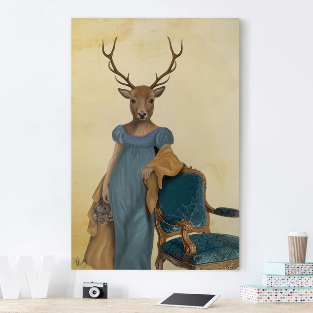 Riproduzione quadri su tela Ritratto di animali - Signora cervo