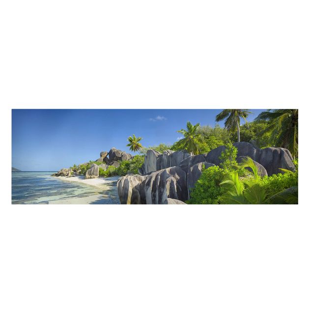 Quadri moderni per soggiorno Spiaggia da sogno Seychelles