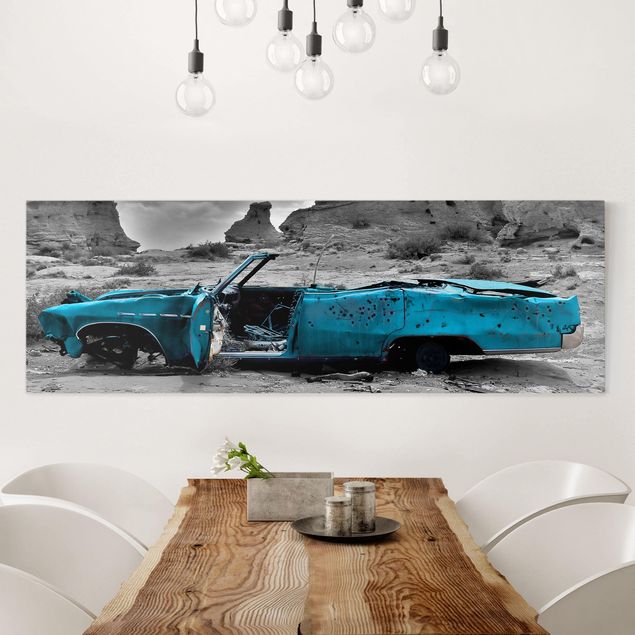 Stampe su tela paesaggio Cadillac turchese