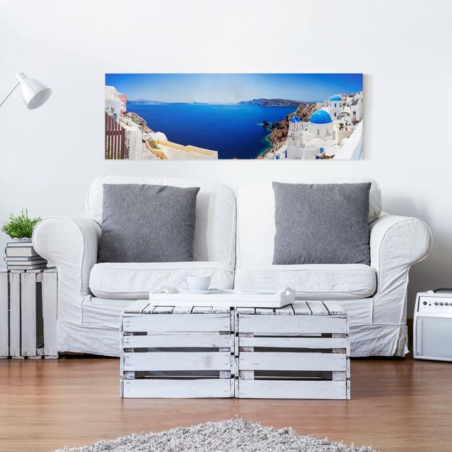 Quadri moderni per soggiorno Vista su Santorini