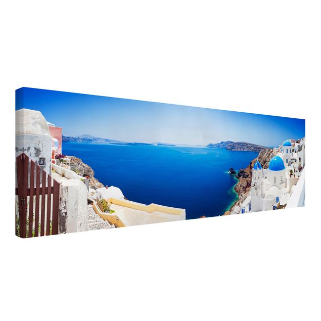 Stampa su tela - View Over Santorini - Panoramico