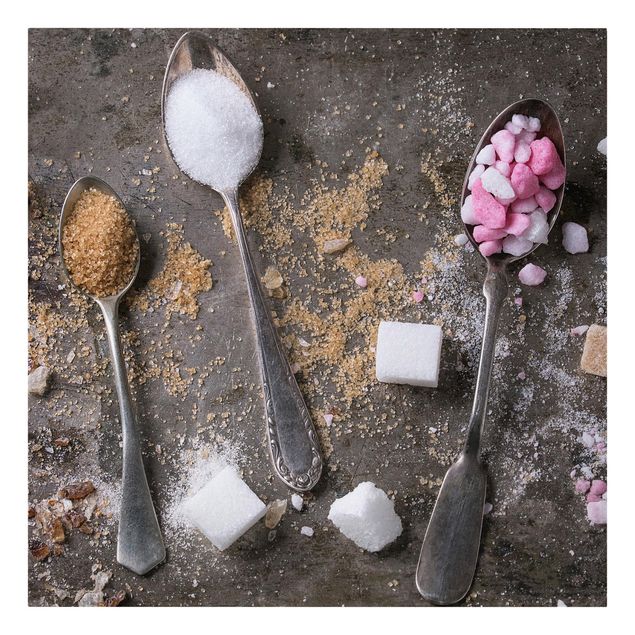 Stampa su tela - Vintage Spoon With Sugar - Quadrato 1:1