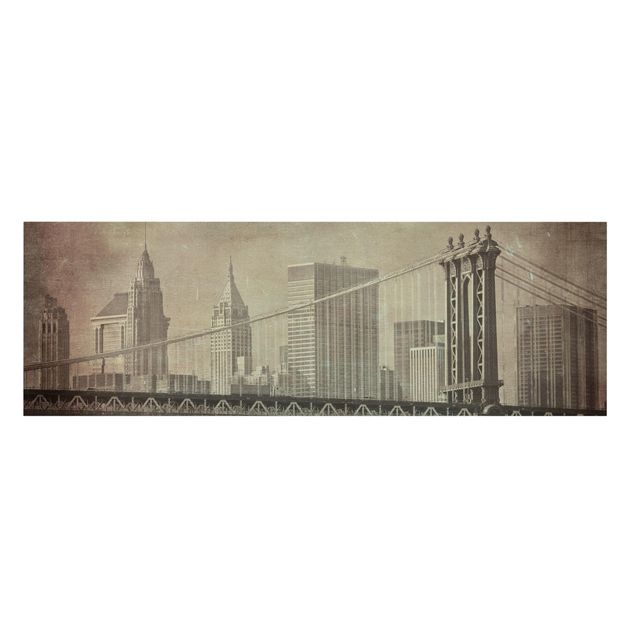 Stampa su tela - Vintage New York City - Panoramico