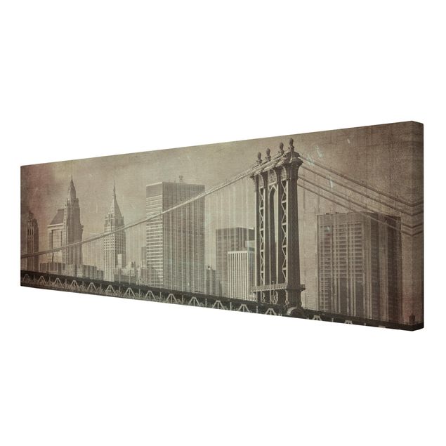 Stampa su tela - Vintage New York City - Panoramico