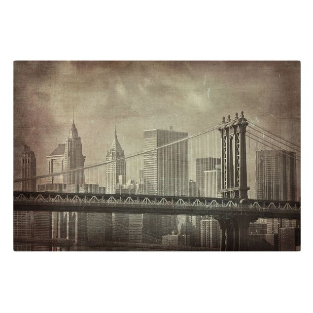 Stampa su tela - Vintage New York City - Orizzontale 3:2
