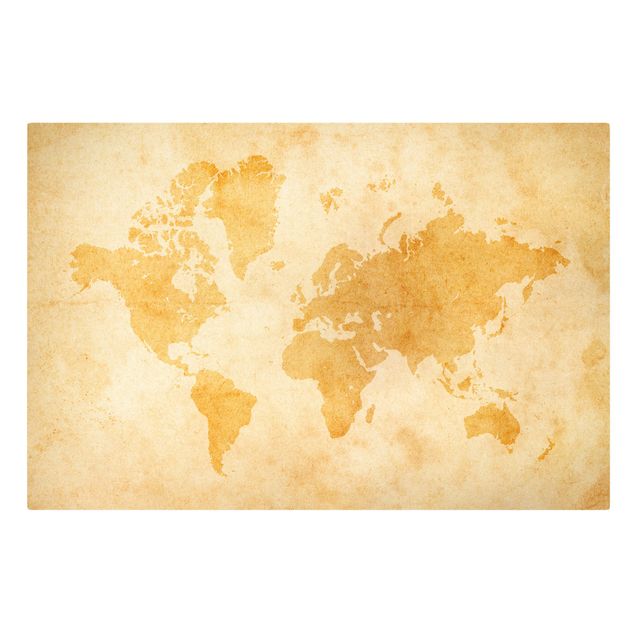 Stampa su tela - Vintage World Map - Orizzontale 3:2