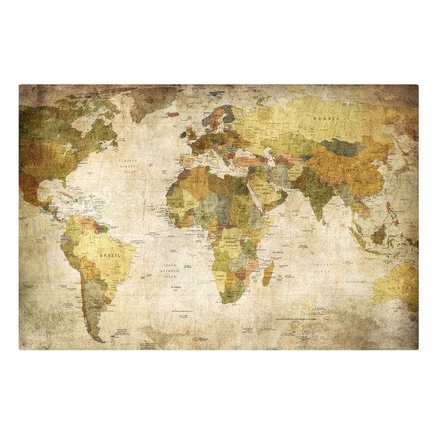 Stampa su tela - Map of the world - Orizzontale 3:2