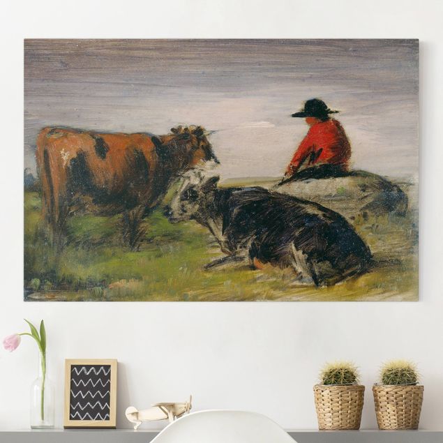 Quadri animali Wilhelm Busch - Pastore con le mucche