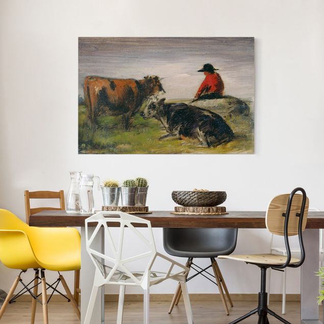 Riproduzione quadri su tela Wilhelm Busch - Pastore con le mucche