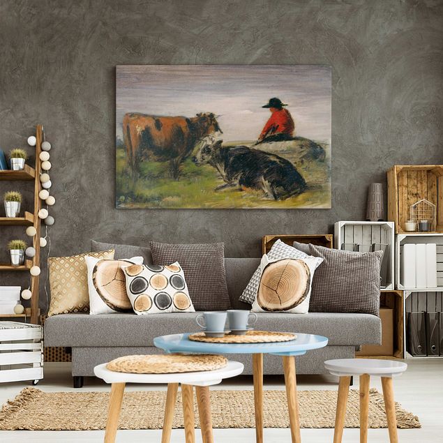 Quadri moderni per soggiorno Wilhelm Busch - Pastore con le mucche