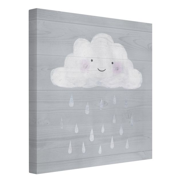 Stampa su tela - Cloud With Silver Raindrops - Quadrato 1:1