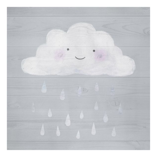 Stampa su tela - Cloud With Silver Raindrops - Quadrato 1:1