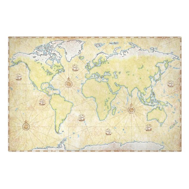 Stampa su tela - World Map - Orizzontale 3:2
