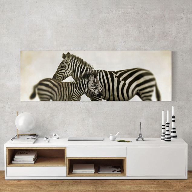 Tela zebra Coppia di zebre