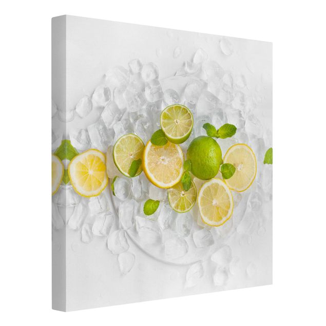 Stampa su tela - Citrus Fruits On Ice - Quadrato 1:1