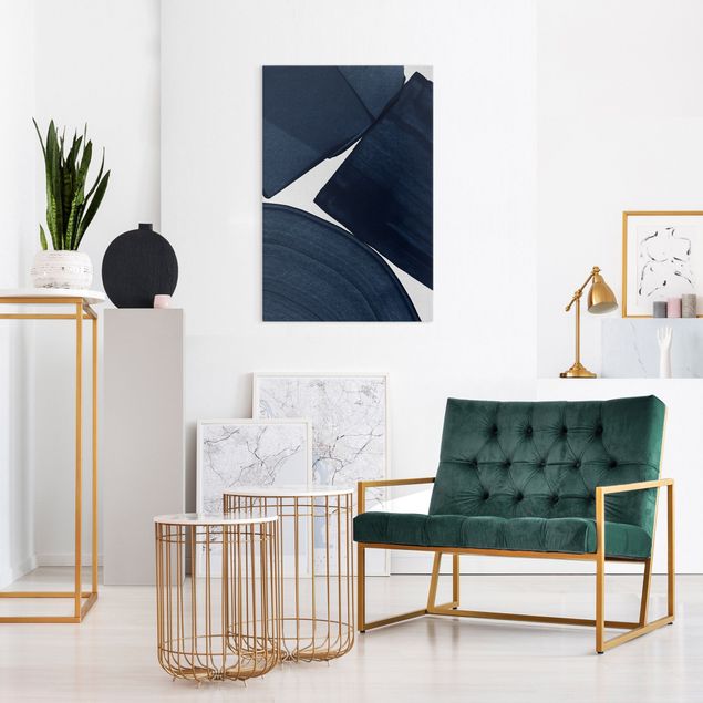 Quadri moderni per soggiorno Pittura minimalista blu