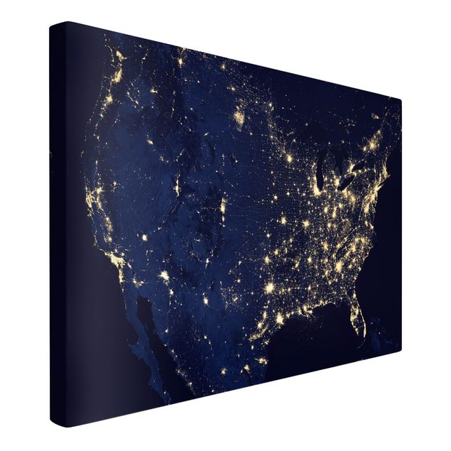 Quadro su tela - Foto NASA Stati Uniti dall'alto di notte