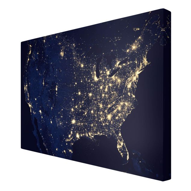 Quadro su tela - Foto NASA Stati Uniti dall'alto di notte